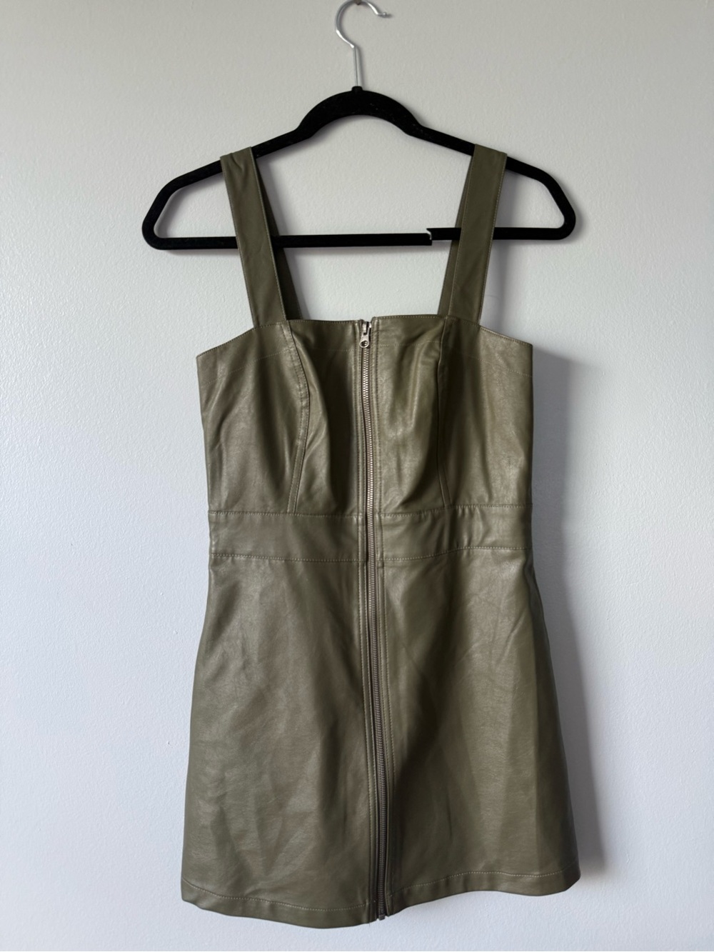 Target Olive Green Faux Leather Mini Dress